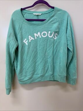 Victoria's Secret Mint Green Knit Top with Purple Trim